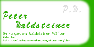 peter waldsteiner business card